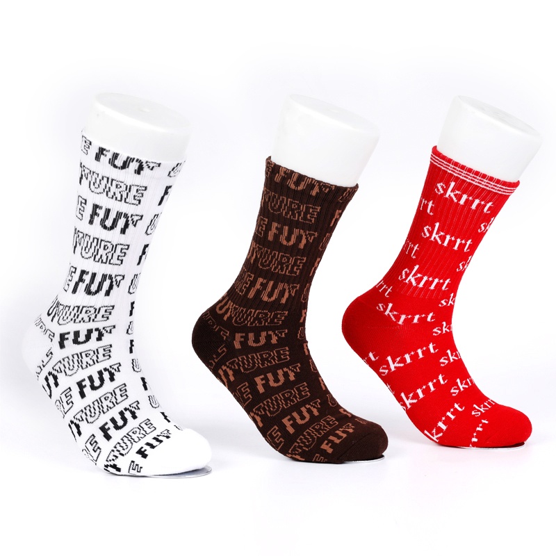 男式抽橡筋運動中襪提花襪NF18007