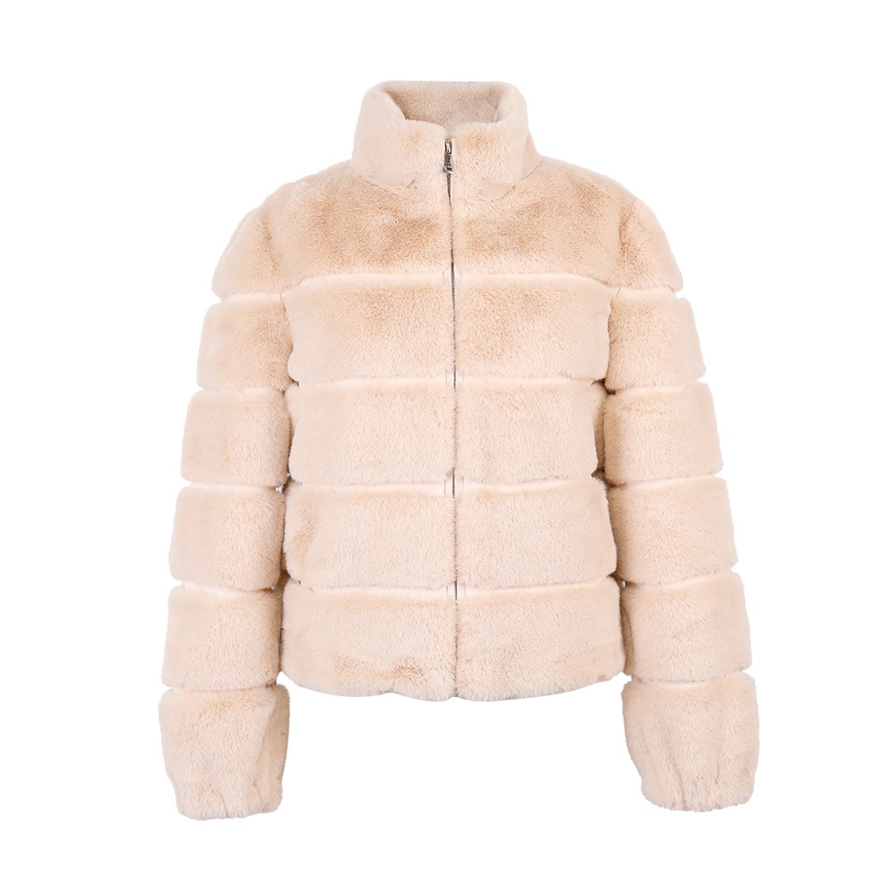 人造毛隔豬皮豎領(lǐng)上衣