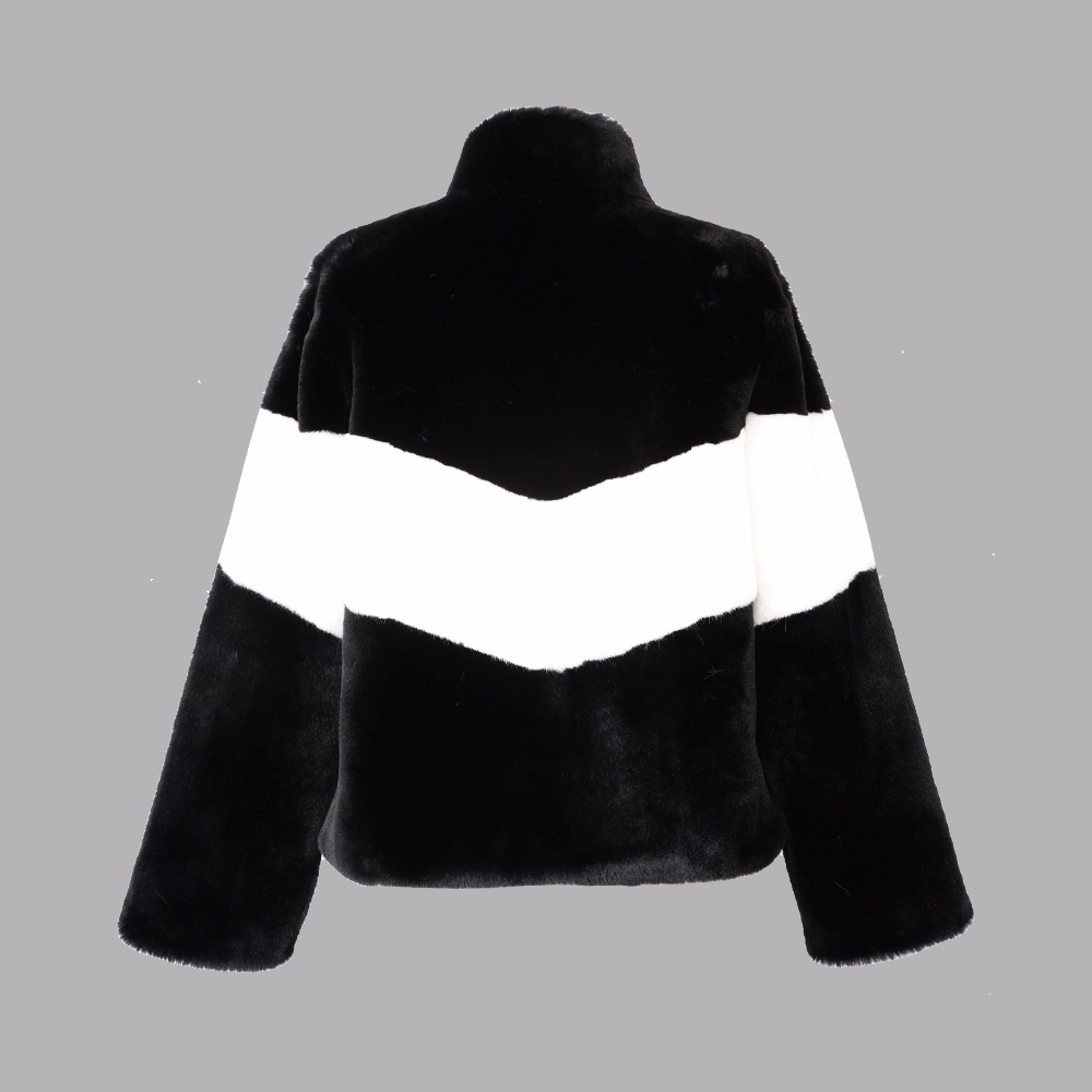 人造毛立領(lǐng)夾克