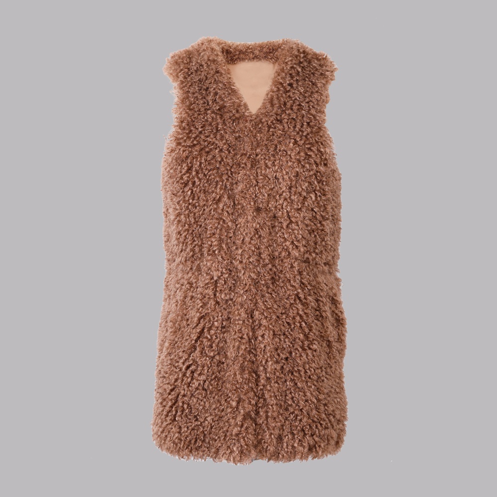 人造毛長(zhǎng)款背心