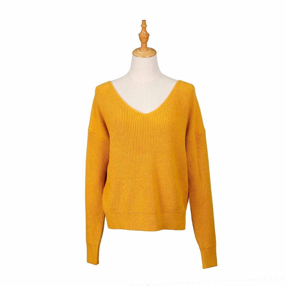 女式V領(lǐng)針織套衫