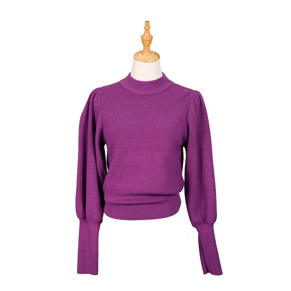 女式針織泡泡袖套衫